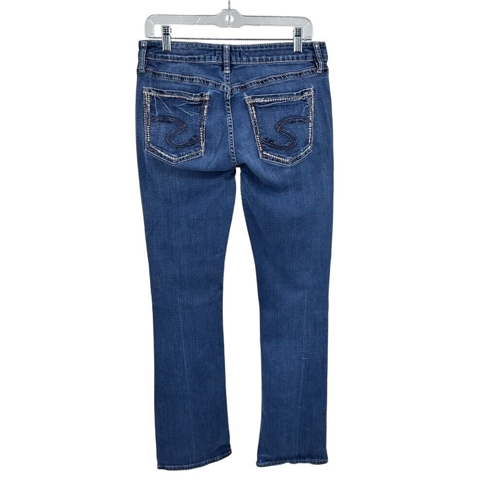 Silver Jeans Co Mid Rise Bootcut Jeans Blue Western Casual Stretch Womens 30x33